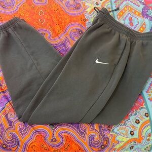 Nike Kids Black Sweatpants with White Swoosh